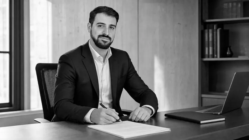 Mariano Marín, socio de Casado·Marín Abogados, trabajando en su despacho